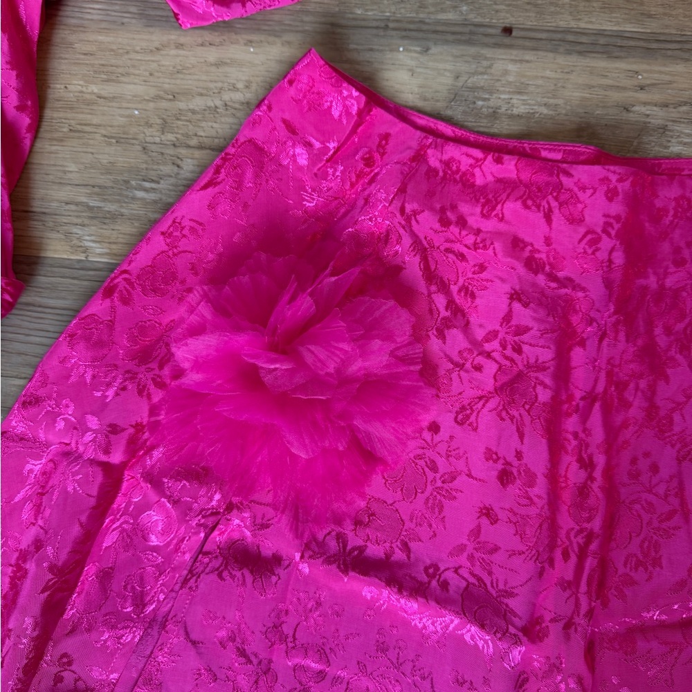 For Love & Lemons Hot Pink Lace Crop Top & Skirt Set - Picture 5 of 8